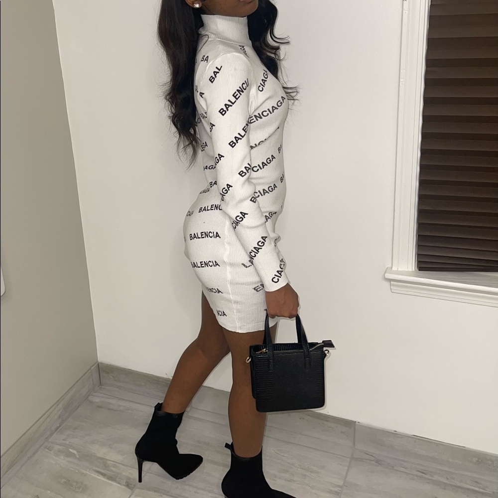 BALENCIAGA Allover Logo Mini Dress